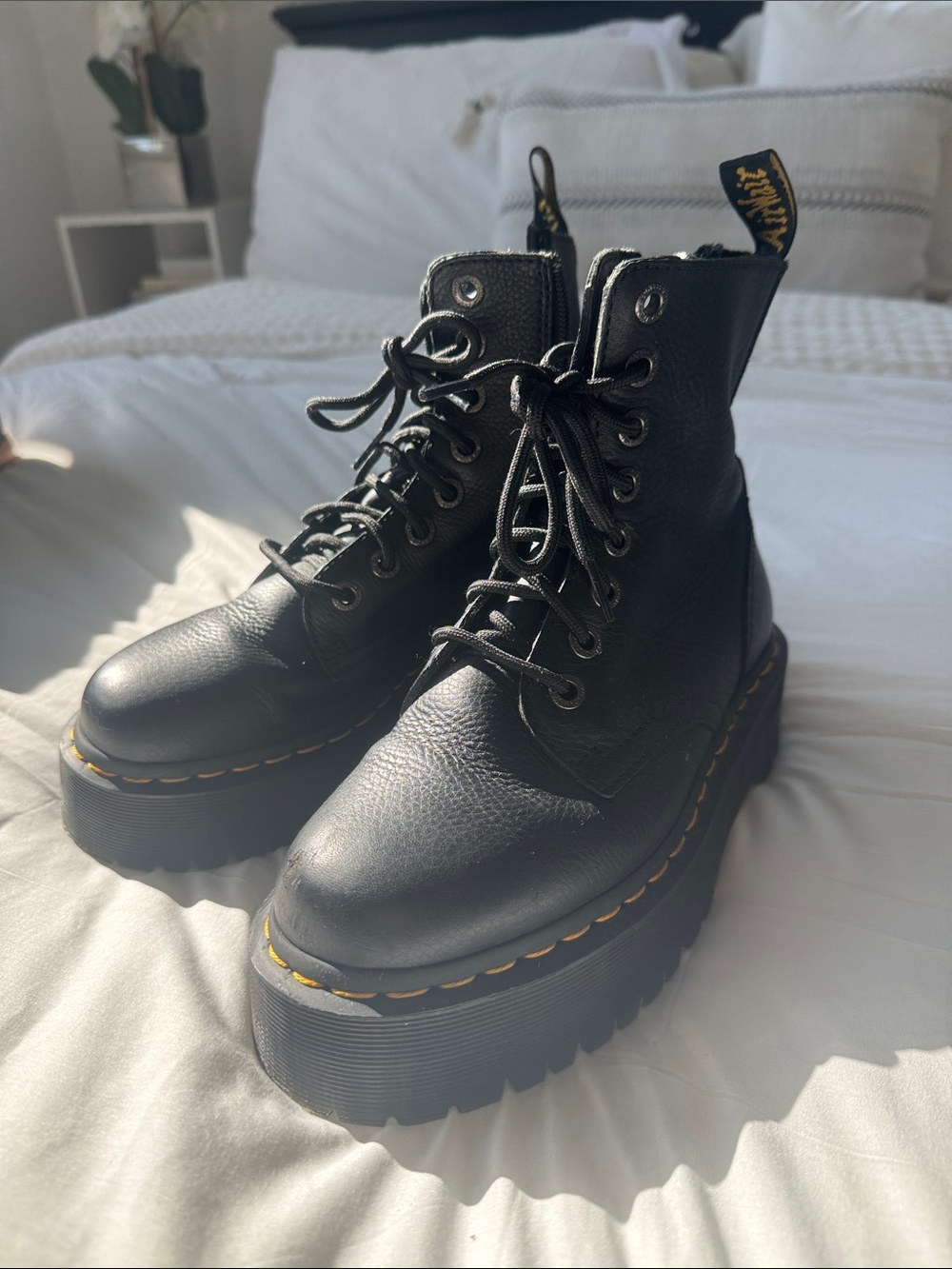 Dr. Martens Black Platform Lace-Up Women's Boots